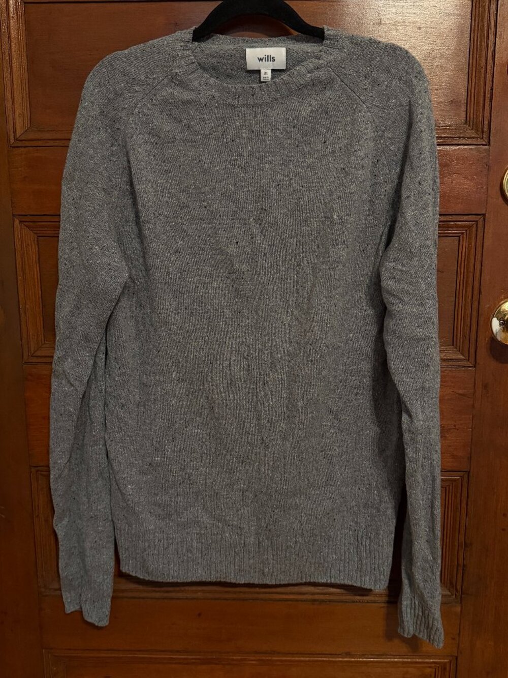 Men's Wills Grey Crewneck Wool Sweater